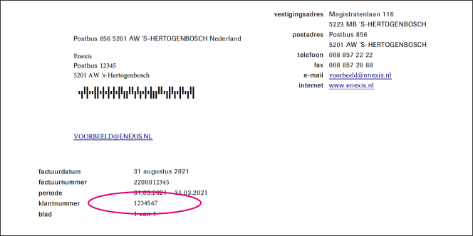 Hier vindt u uw klantnummer